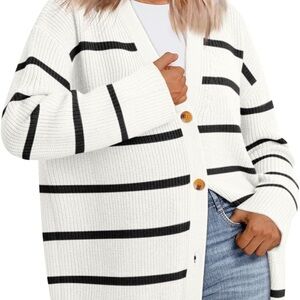 Women's Striped Boyfriend Cardigan